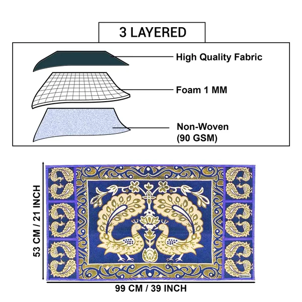 Blue_Polyester_Fabric_Fridge_Top_Cover_For_Home
