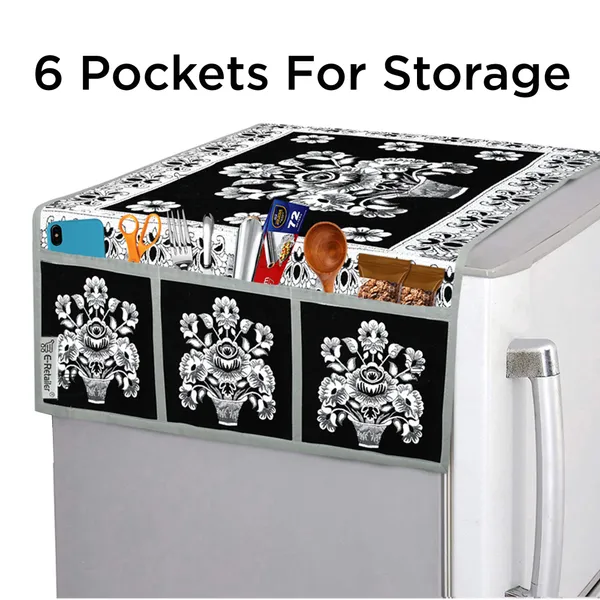 Black_Polyester_Fabric_Fridge_Top_Cover_For_Home