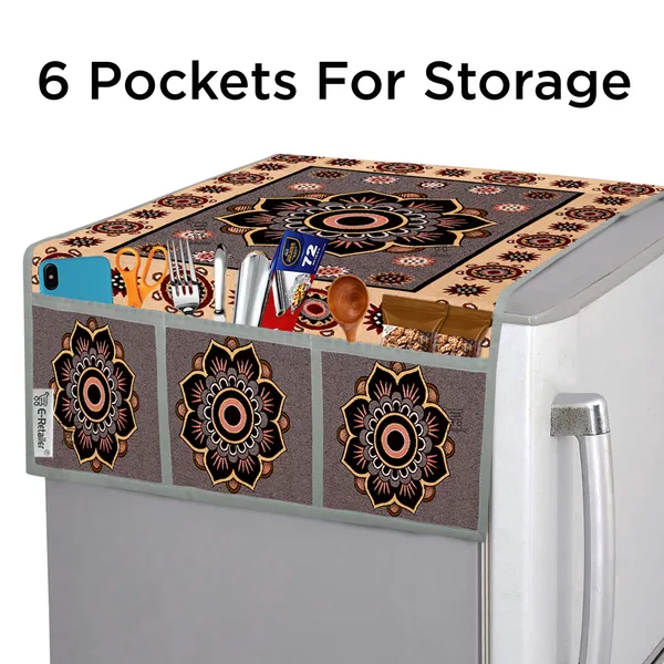 Grey_Polyester_Fabric_Fridge_Top_Cover_For_Home