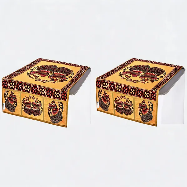 Golden_Polyester_Fabric_Fridge_Top_Cover_For_Home