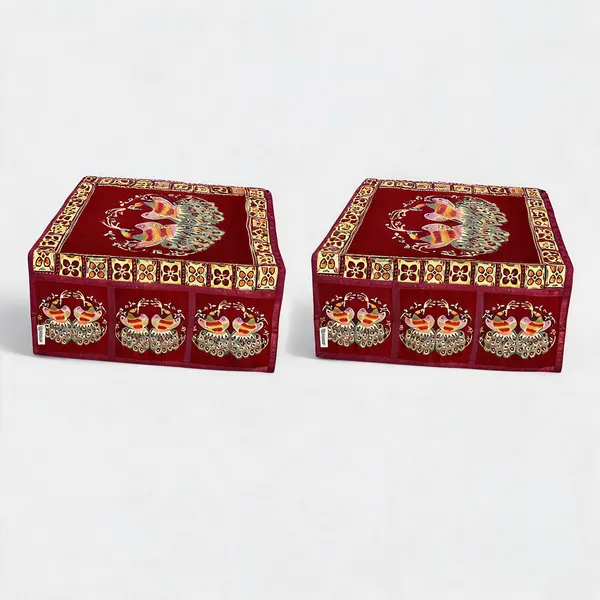 Red_Polyester_Fabric_Fridge_Top_Cover_For_Home