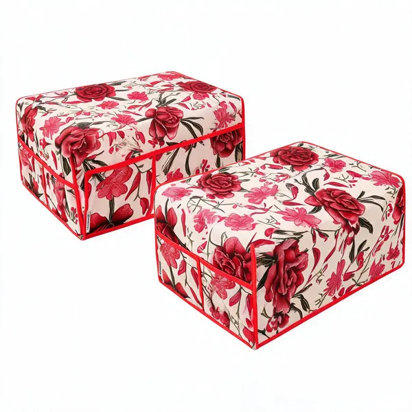 Red_Polyester_Fabric_Microwave_Oven_Top_Cover_For_Home