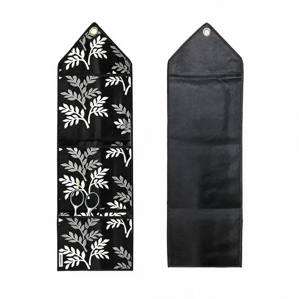Black_Polyester_Fabric_Wall_Hanging_Organizer_For_Home