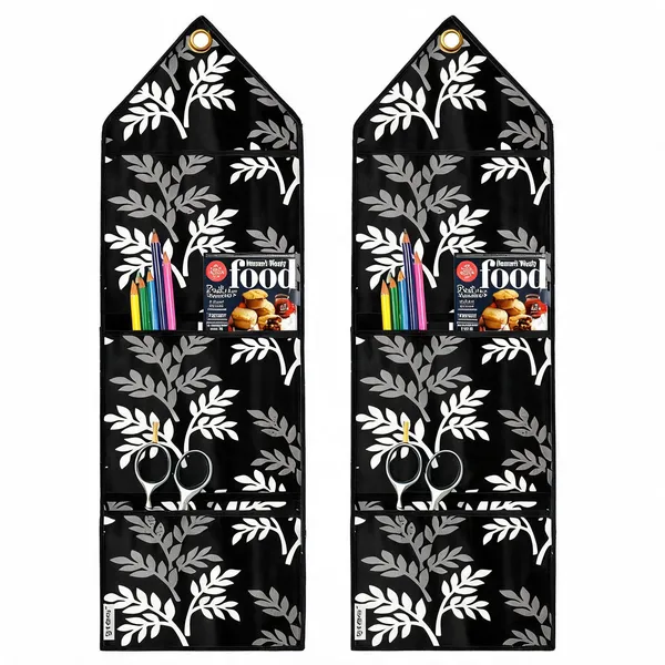 Black_Polyester_Fabric_Wall_Hanging_Organizer_For_Home
