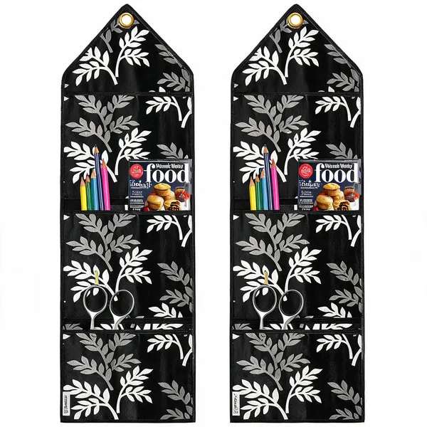 Black_Polyester_Fabric_Wall_Hanging_Organizer_For_Home