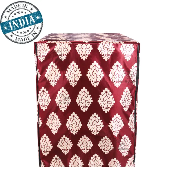 Maroon_Polyester_Fabric_Front_Load_Washing_Machine_Cover_For_Home