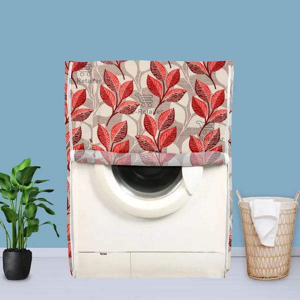 Pink_Polyester_Fabric_Front_Load_Washing_Machine_Cover_For_Home