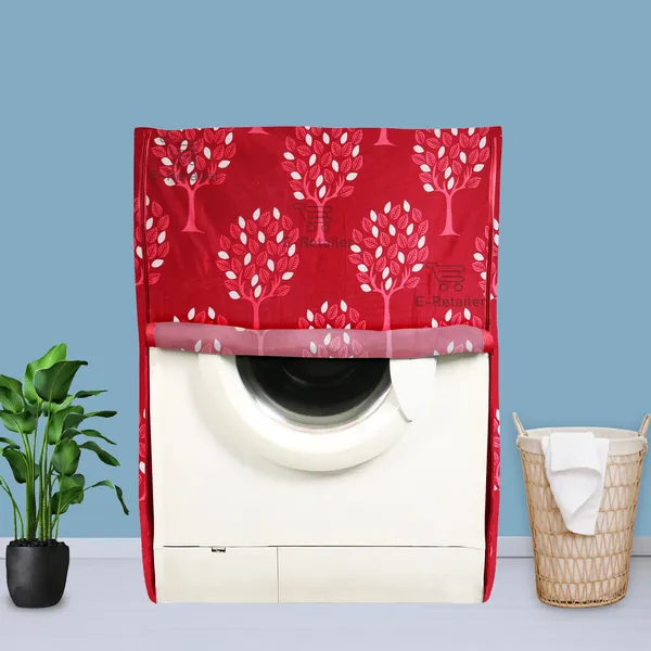 Maroon_Polyester_Fabric_Front_Load_Washing_Machine_Cover_For_Home