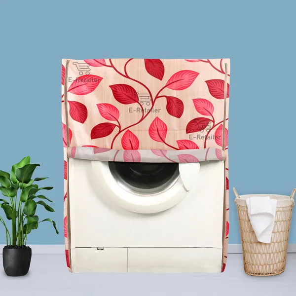 Red_Polyester_Fabric_Front_Load_Washing_Machine_Cover_For_Home