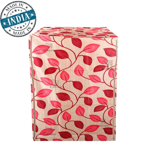 Red_Polyester_Fabric_Front_Load_Washing_Machine_Cover_For_Home