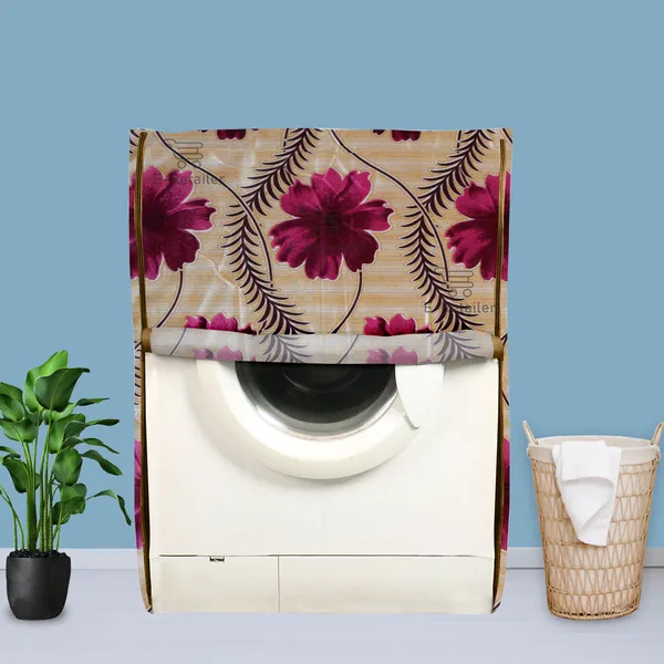 Red_Polyester_Fabric_Front_Load_Washing_Machine_Cover_For_Home