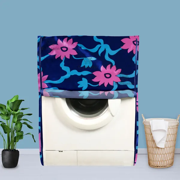 Pink_Polyester_Fabric_Front_Load_Washing_Machine_Cover_For_Home
