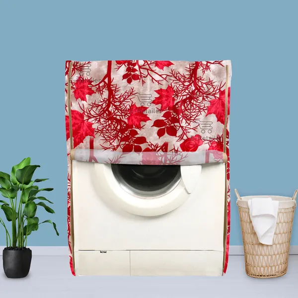 Red_Polyester_Fabric_Front_Load_Washing_Machine_Cover_For_Home