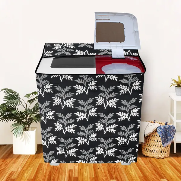 Black_Polyester_Fabric_Semi_Automatic_Washing_Machine_Cover_For_Home
