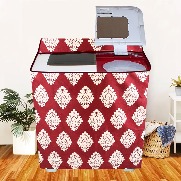 Maroon_Polyester_Fabric_Semi_Automatic_Washing_Machine_Cover_For_Home