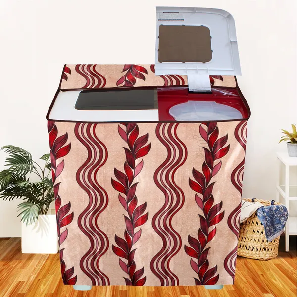 Red_Polyester_Fabric_Semi_Automatic_Washing_Machine_Cover_For_Home