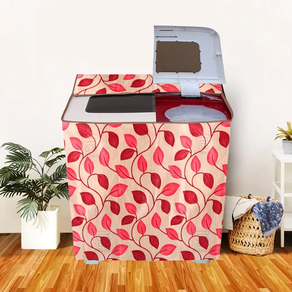 Red_Polyester_Fabric_Semi_Automatic_Washing_Machine_Cover_For_Home