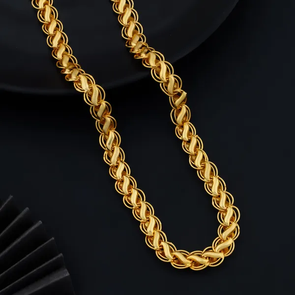 Golden_Premium_Tone_Interwoven_Chain_Necklace_For_Men