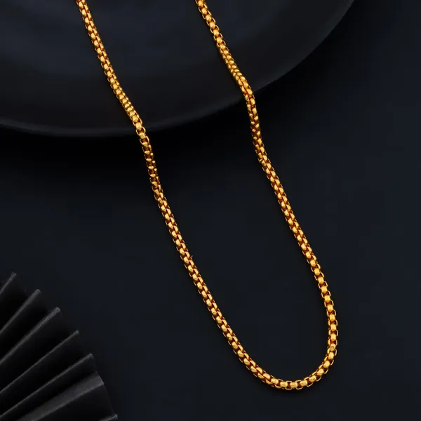 Golden_Tone_Cuban_Link_Chain_Necklace,_Premium_Imitation_Jewellery_For_Men_For_Men