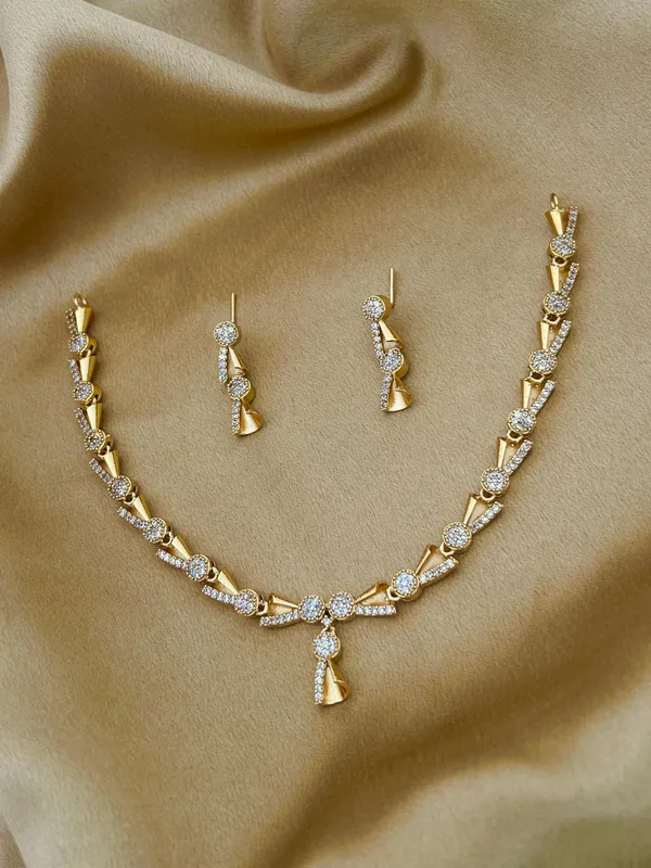 Celestia_Spark_Geometric_CZ_Necklace_Set_–_Modern_Gold-Tone_Party_Wear_Imitation_Jewellery