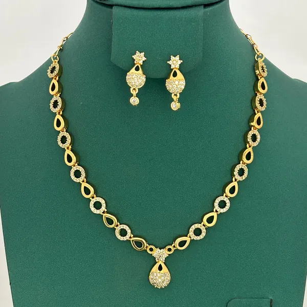 Emerald_Luxe_CZ_Teardrop_Necklace_Set_–_Gold-Plated_Imitation_Bridal_Jewellery_with_Matching_Earrings