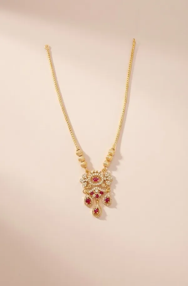 Ruby_Aura_Luxe_CZ_Drop_Pendant_Necklace_–_Gold-Plated_Imitation_Bridal_Statement_Chain