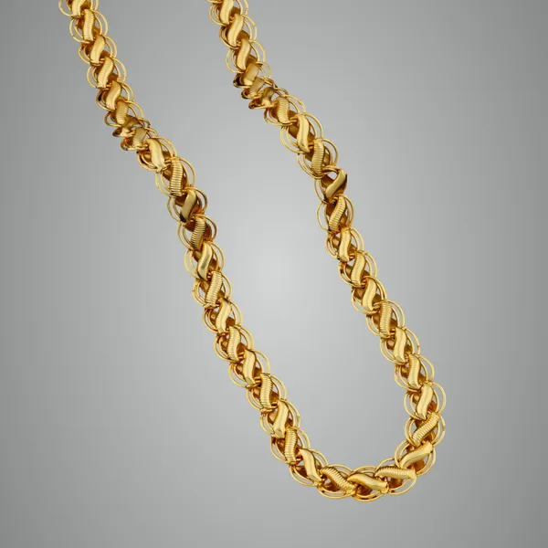 Golden_Premium_Tone_Interwoven_Chain_Necklace_For_Men