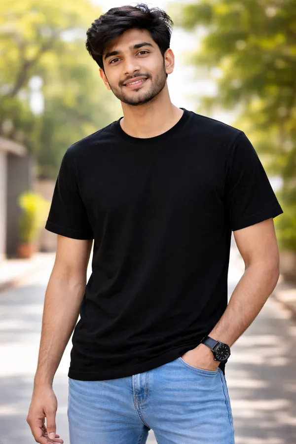 Black_Regular_Fit_Essential_T-Shirt_For_Men_&_Women