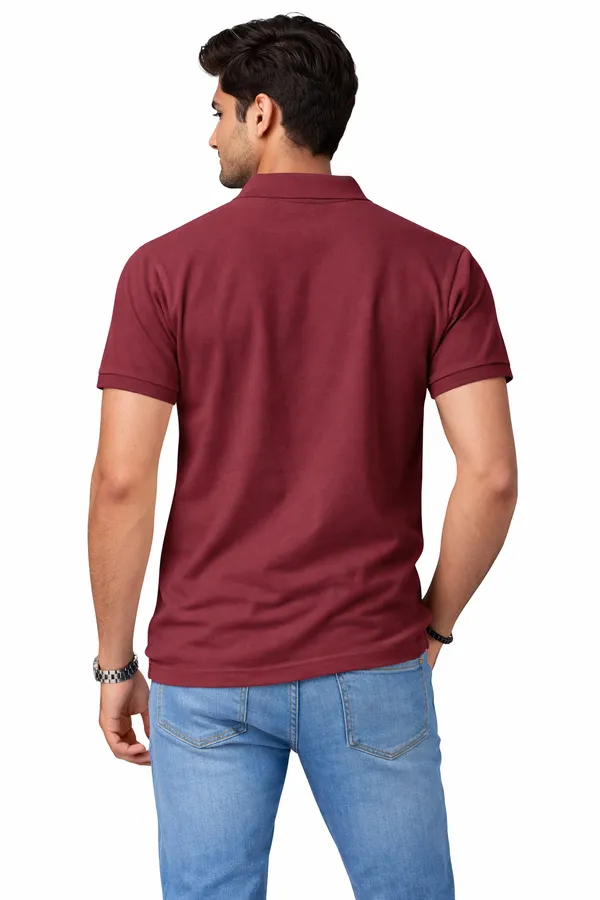 Maroon_Cotton_Blend_Classic_Polo_T-Shirt_For_Men_&_Women