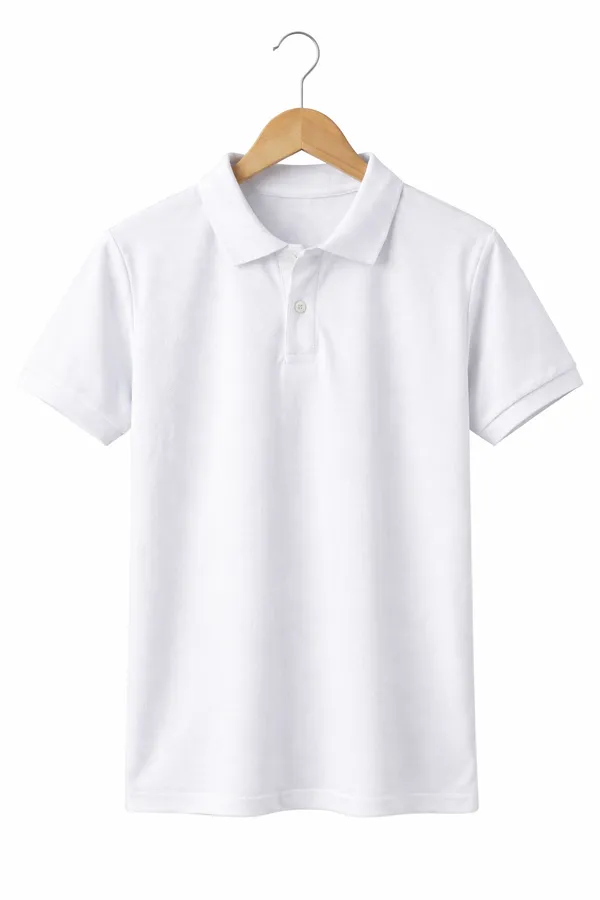 White_Cotton_Blend_Classic_Polo_T-Shirt_For_Men_&_Women