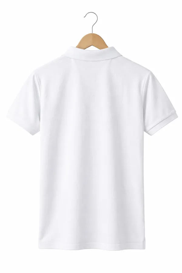 White_Cotton_Blend_Classic_Polo_T-Shirt_For_Men_&_Women