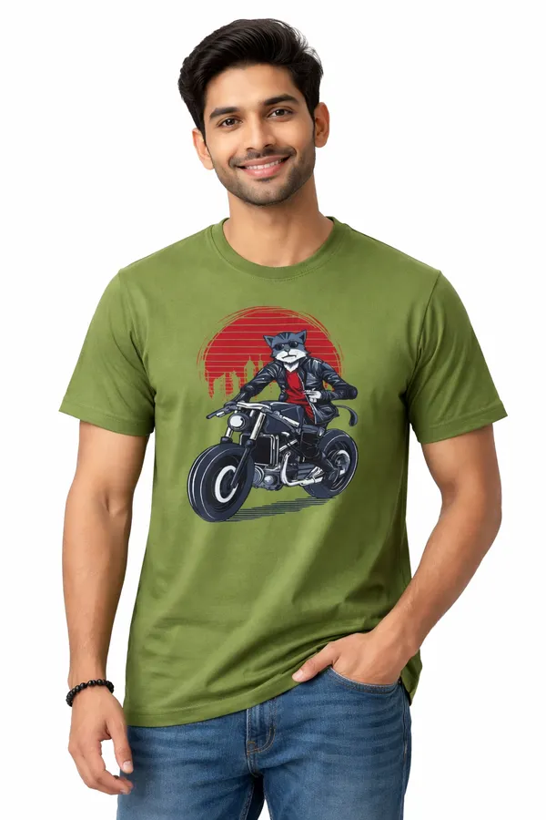 Olive_Green_Regular_Fit_Graphic_T-Shirt_For_Men_&_Women