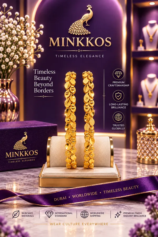 Minkkos_Signature_Elegant_Gold_Floral_Chain_Bangle