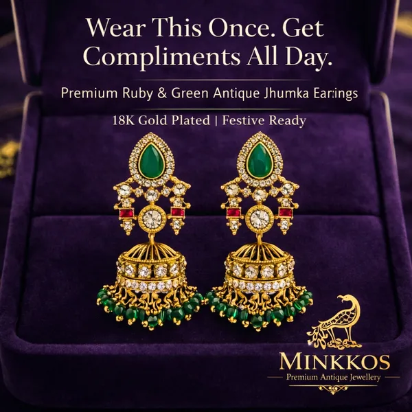 Premium_Ruby__Gold_Green_Stone_Jhumka_Ear_Ring_Set_-_Push_Back_Studs