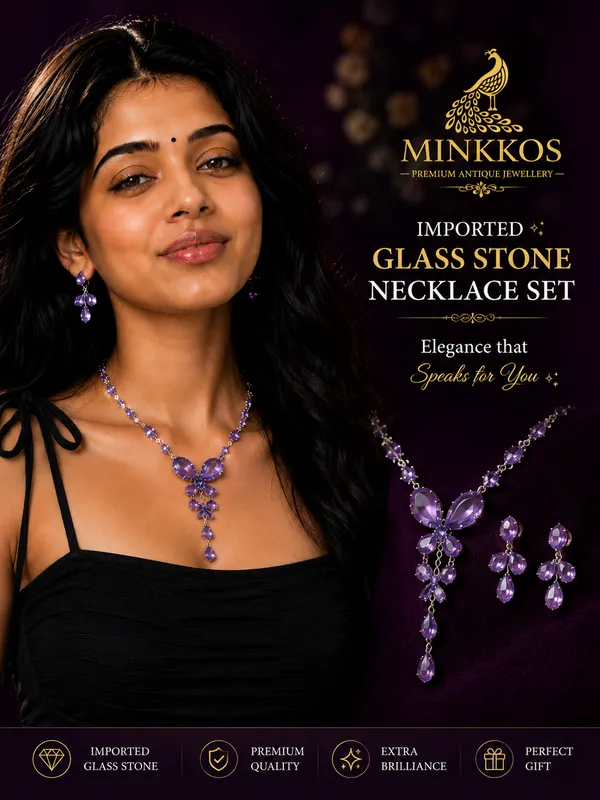 MINKKOS_Siganture_Lavender_Bloom_Imported_Necklace_Set_Imported