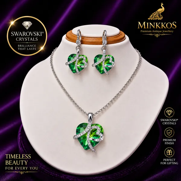 Emerald_Heart_Swarovski_Pendant_&_Earring_Gift_Set