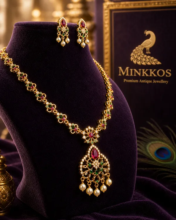 Vaidehi_Antique_Ruby_Drop_Necklace