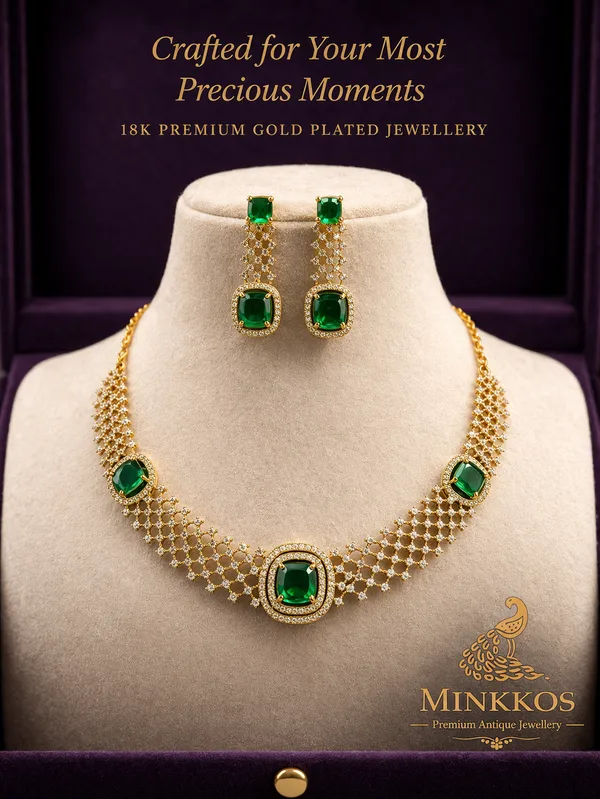 Premium_Traditional_Emerald_Green_Gold_Stone-Studded_Necklace