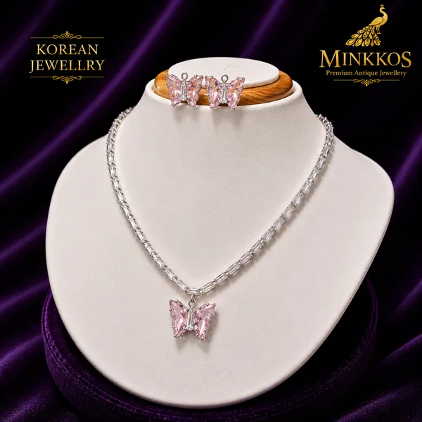 Korean_Blush_Butterfly_Jewellery_Set