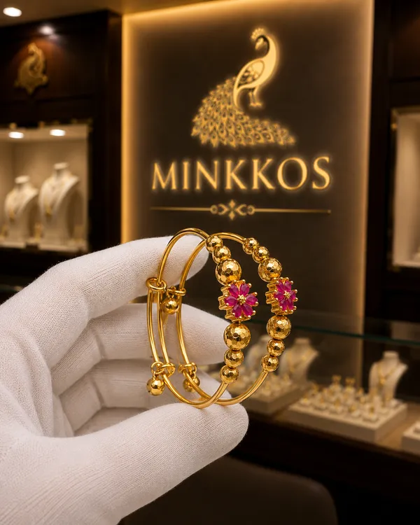 MINKKOS_Ruby_Blossom_Gold-Plated_Adjustable_Bangles