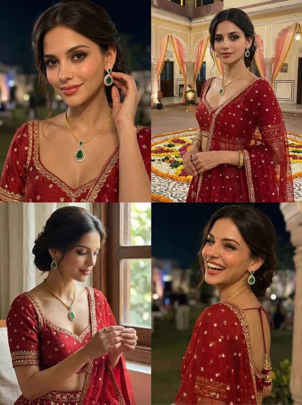 Premium_Traditional_Gold_Ruby_Green_Emerald_Teardrop_Necklace_-_Push_Back_Studs_earrings_-_Small_