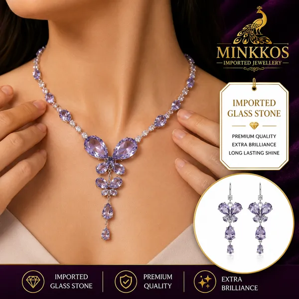 MINKKOS_Siganture_Lavender_Bloom_Imported_Necklace_Set_Imported