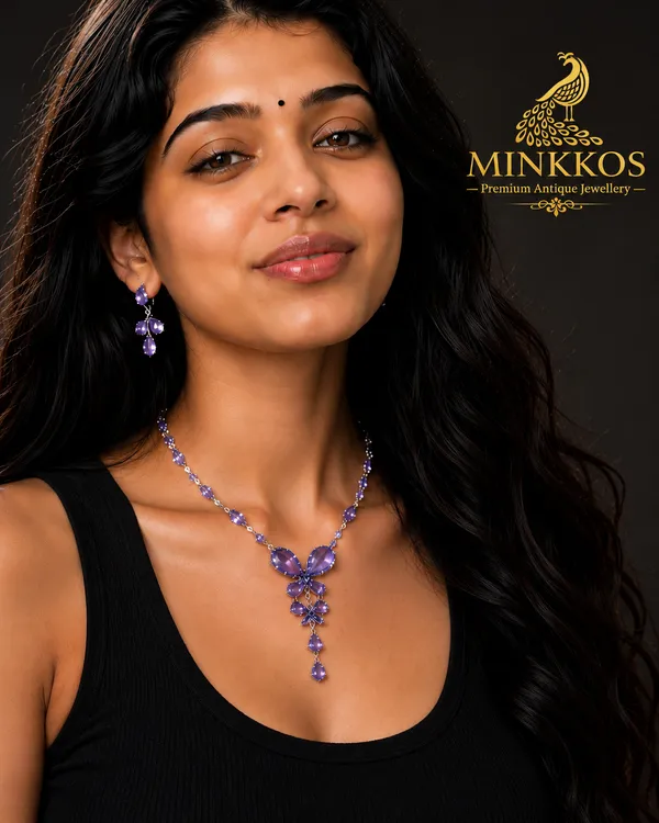 MINKKOS_Siganture_Lavender_Bloom_Imported_Necklace_Set_Imported