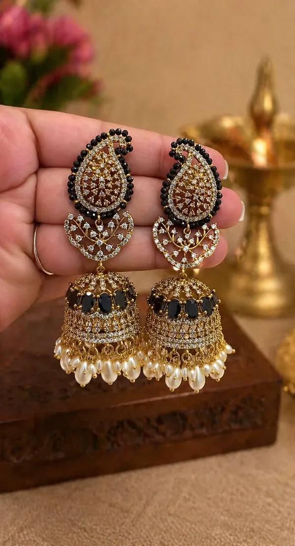 Premium_Kundan_Mayuri_Jhumkas