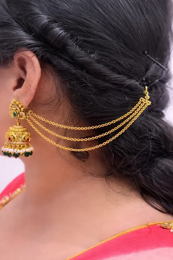 Premium_Gold_Plated_beautiful_3_layer_Champaswaralu_only(No_Ear_rings)