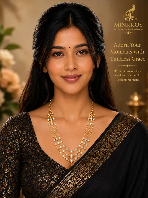 Premium_Traditional_Three_layer_Gold_Pearl_Layered_Necklace