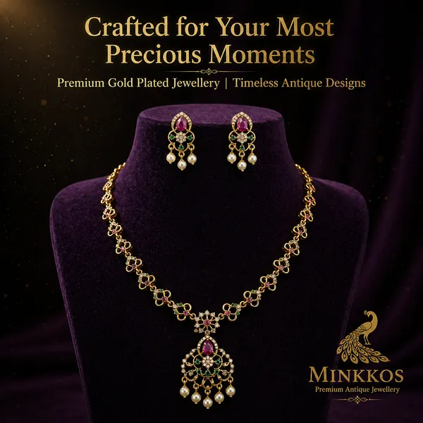 Vaidehi_Antique_Ruby_Drop_Necklace