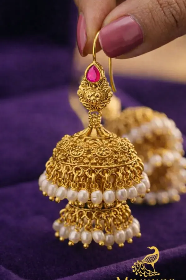Premium_Traditional_Gold_Pearl_Filigree_Ear_Ring_Set
