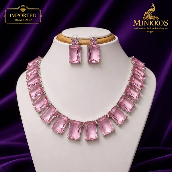 Minkkos_Signature_Pink_Crystal_Royale_Necklace_Set__Imported