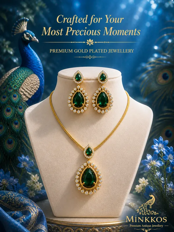 Premium_Traditional_Gold_Ruby_Green_Emerald_Teardrop_Necklace_-_Push_Back_Studs_earrings_-_Small_